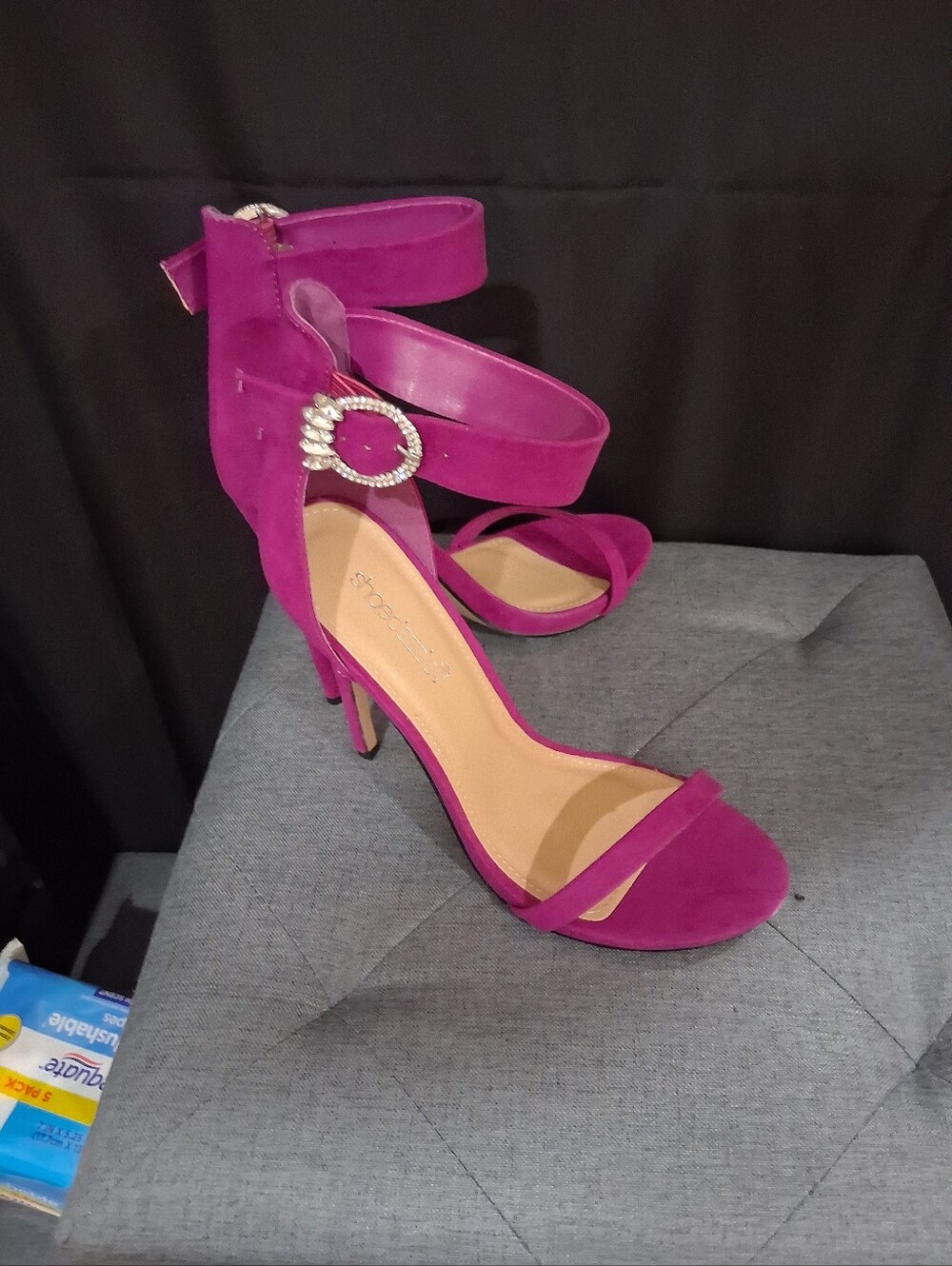 Magenta Ankle-Strap High Heel Sandals - Picture 3 of 4